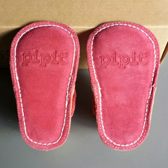 NIB Pipit Floral Pink Suede Leather Baby Shoes - Picture 9 of 15